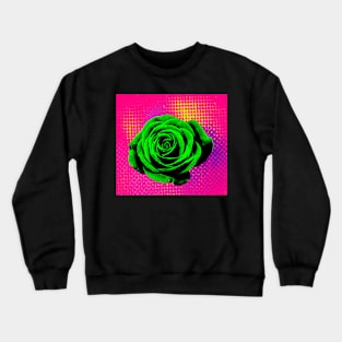 Rose pop art green, violet Crewneck Sweatshirt